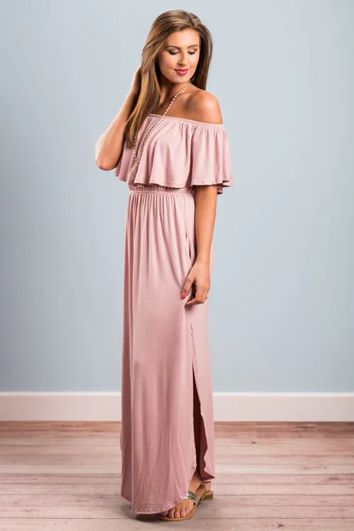 Milani Peach Off Shoulder Maxi Dress - 4 Colors