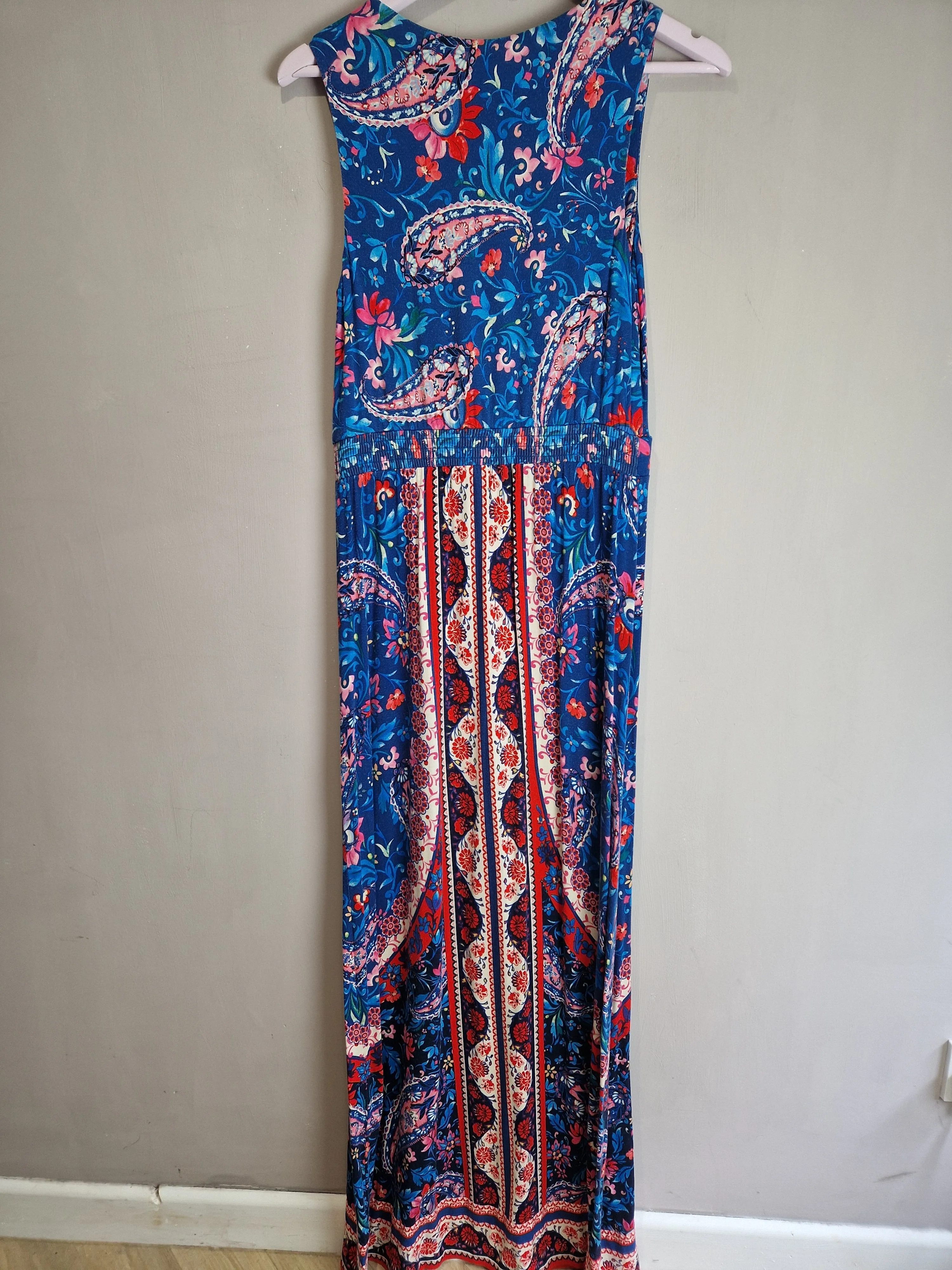 Monsoon scarf print jersey maxi dress - size 10