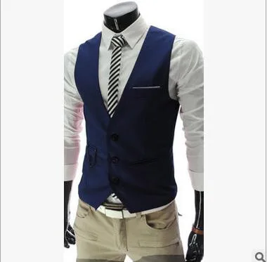 New Arrival Dress Vests For Men Vest Slim Fit Mens Suit Vest Male Waistcoat Gilet Homme Casual Sleeveless Formal Business Jacket