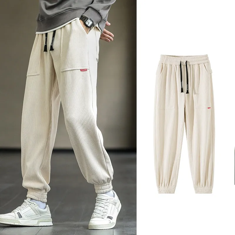 New Autumn Winter Corduroy Sweatpants Men Baggy Joggers Fashion Streetwear Loose Casual Harem Pants Plus SIze 8XL