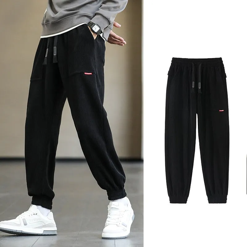 New Autumn Winter Corduroy Sweatpants Men Baggy Joggers Fashion Streetwear Loose Casual Harem Pants Plus SIze 8XL