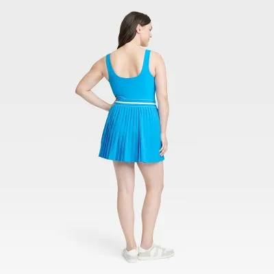 New - Women's Pleated Active Dress - All In Motion Blue XS