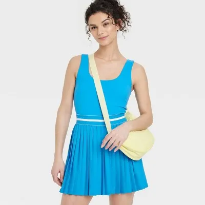 New - Women's Pleated Active Dress - All In Motion Blue XXL