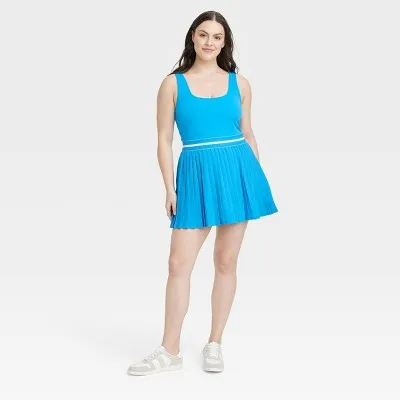 New - Women's Pleated Active Dress - All In Motion Blue XXL