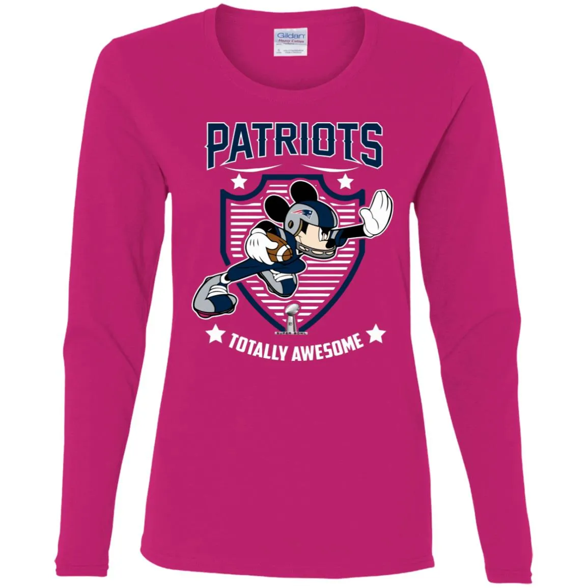 Nfl – New England Patriots Totally Awesome Mickey Mouse Super Bowl 2019 Football Women Long Sleeve Shirt