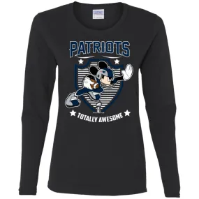 Nfl – New England Patriots Totally Awesome Mickey Mouse Super Bowl 2019 Football Women Long Sleeve Shirt