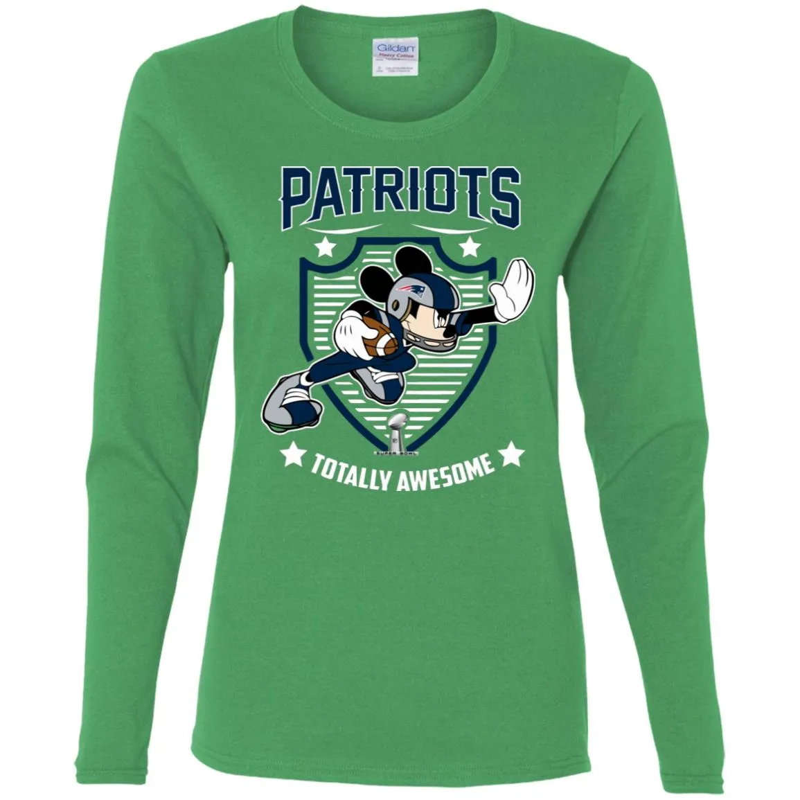 Nfl – New England Patriots Totally Awesome Mickey Mouse Super Bowl 2019 Football Women Long Sleeve Shirt