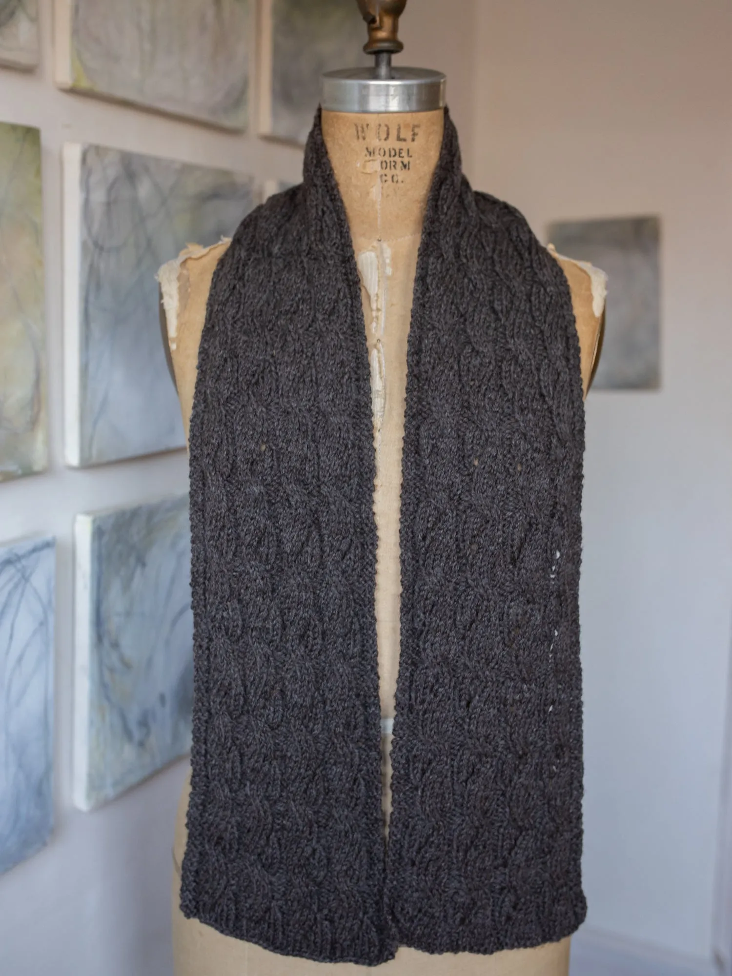 Open and Folds Cabled Scarf <br/><small>knitting pattern</small>