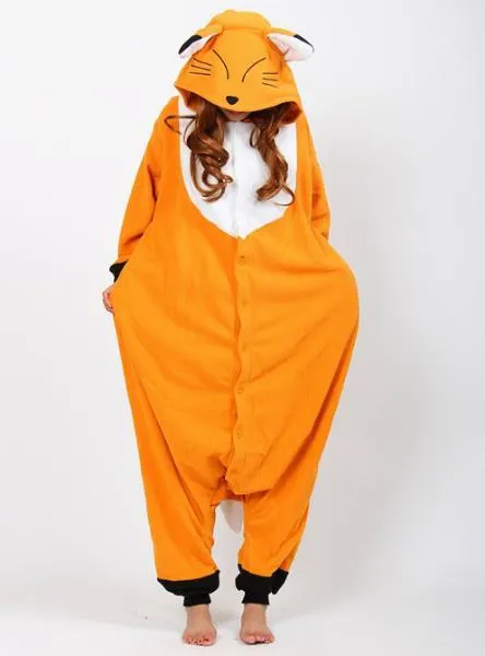 ORANGE FOX ANIMAL COSPLAY PAJAMAS ONESIE WOMEN SLEEPWEAR