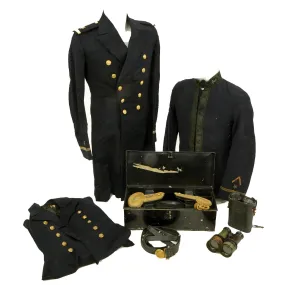 Original U.S. WWI and Interwar Navy Officer Uniform Grouping with Binoculars