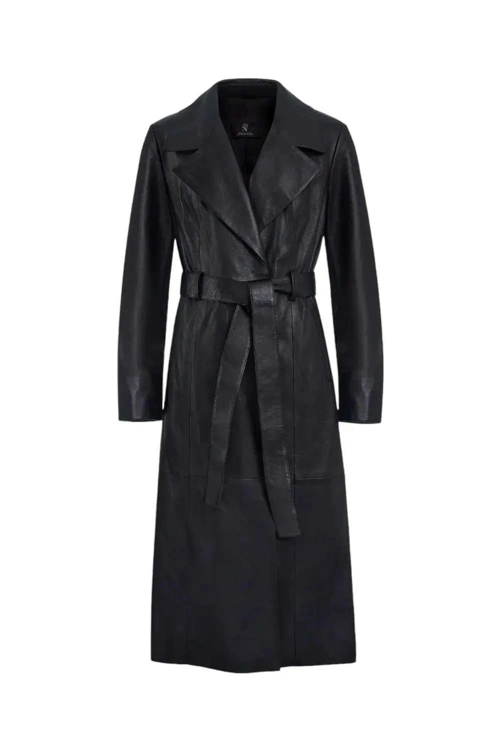 Paola Leather Trench Coat