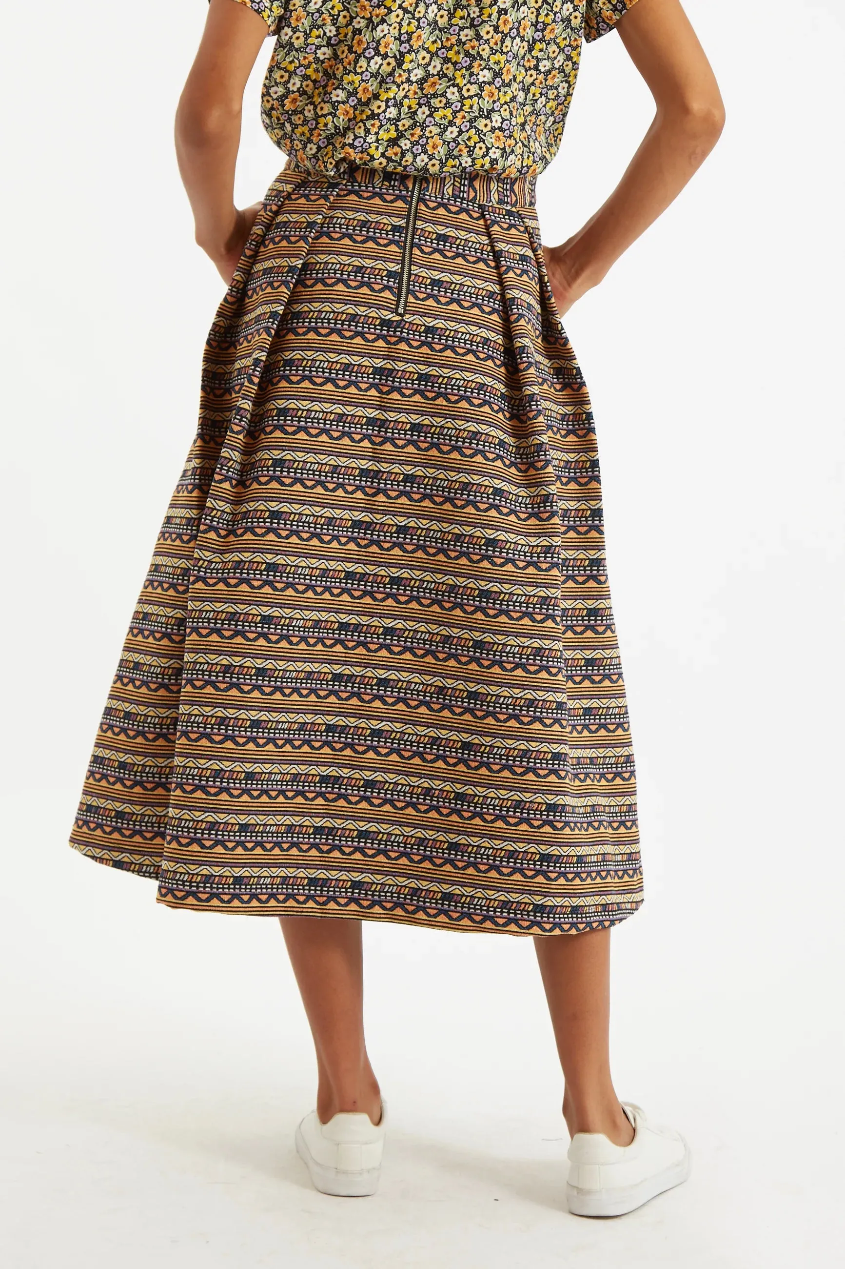 Pasadena Mexico  Jacquard Midi Skirt