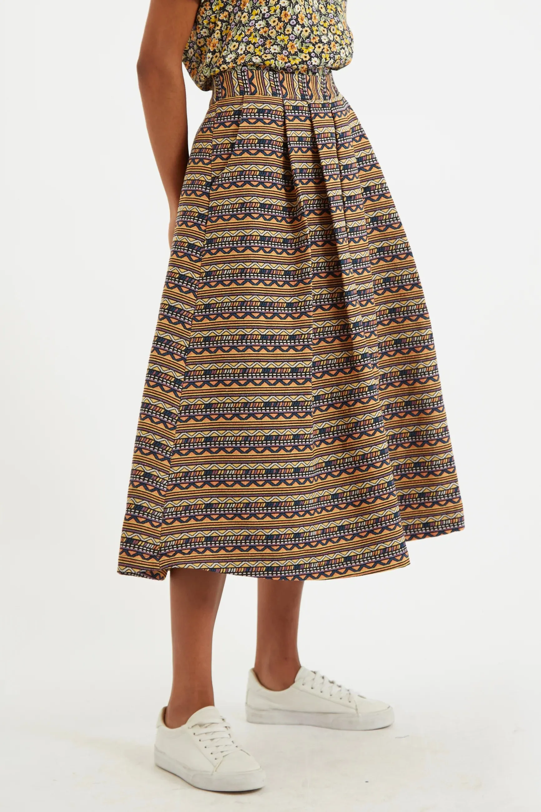 Pasadena Mexico  Jacquard Midi Skirt