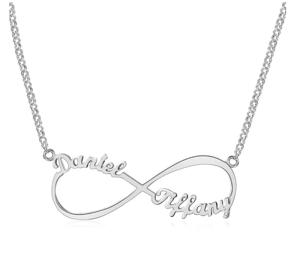 Personalized Sterling Silver Customized Infinity Name Pendant Necklace Fashion Jewelry Gift for Women