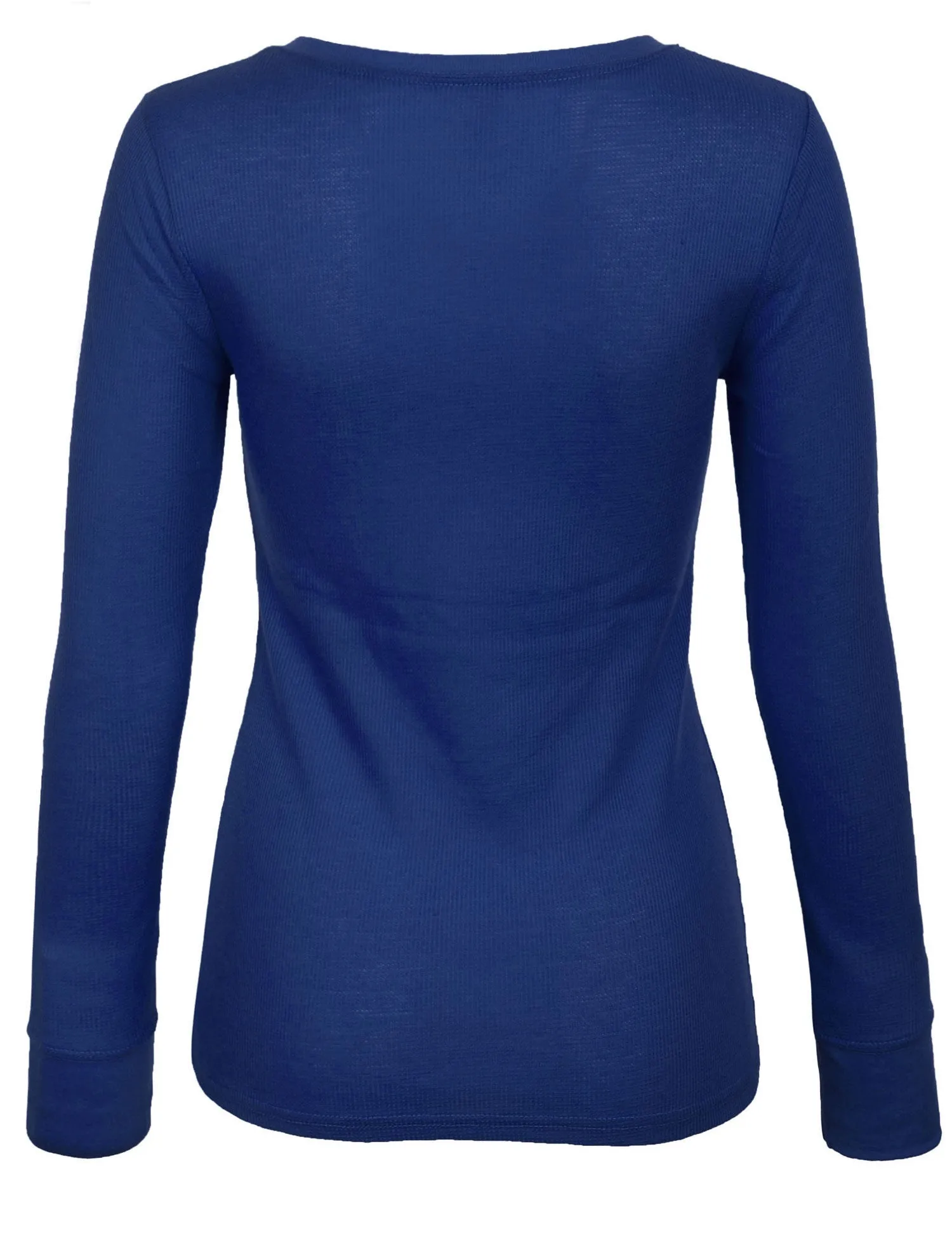 Plain Basic Round Crew Neck Thermal Long Sleeves T Shirt Top