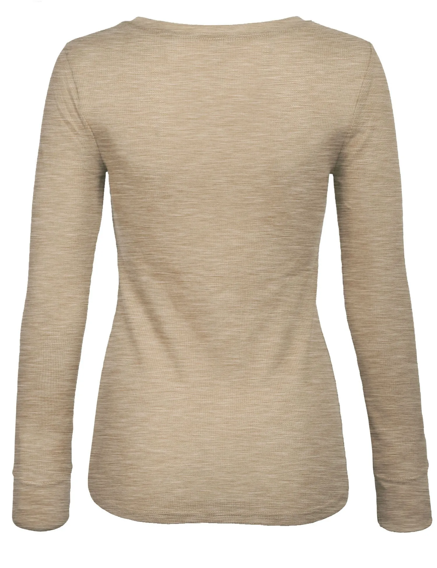 Plain Basic Round Crew Neck Thermal Long Sleeves T Shirt Top