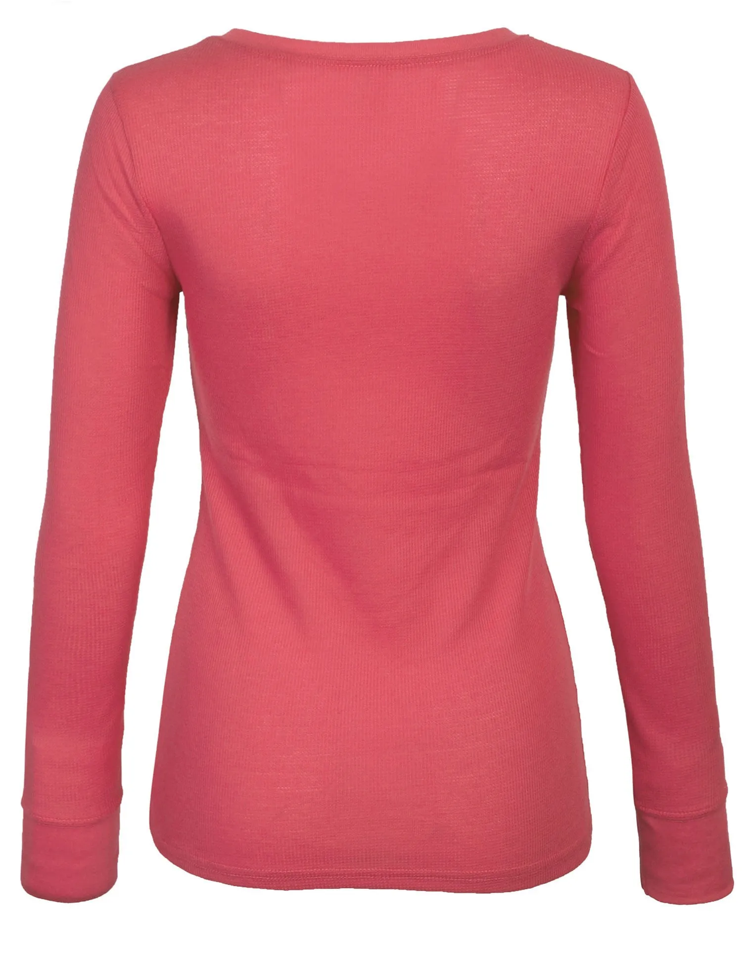 Plain Basic Round Crew Neck Thermal Long Sleeves T Shirt Top