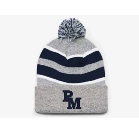 PMYB Stripe Pom Pom Beanie