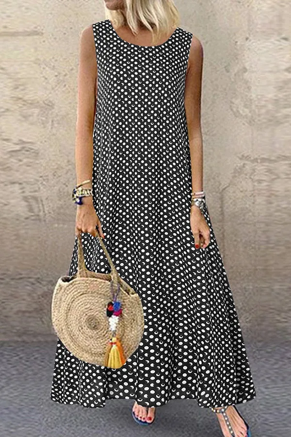 Polka Dot Tank Maxi Dress