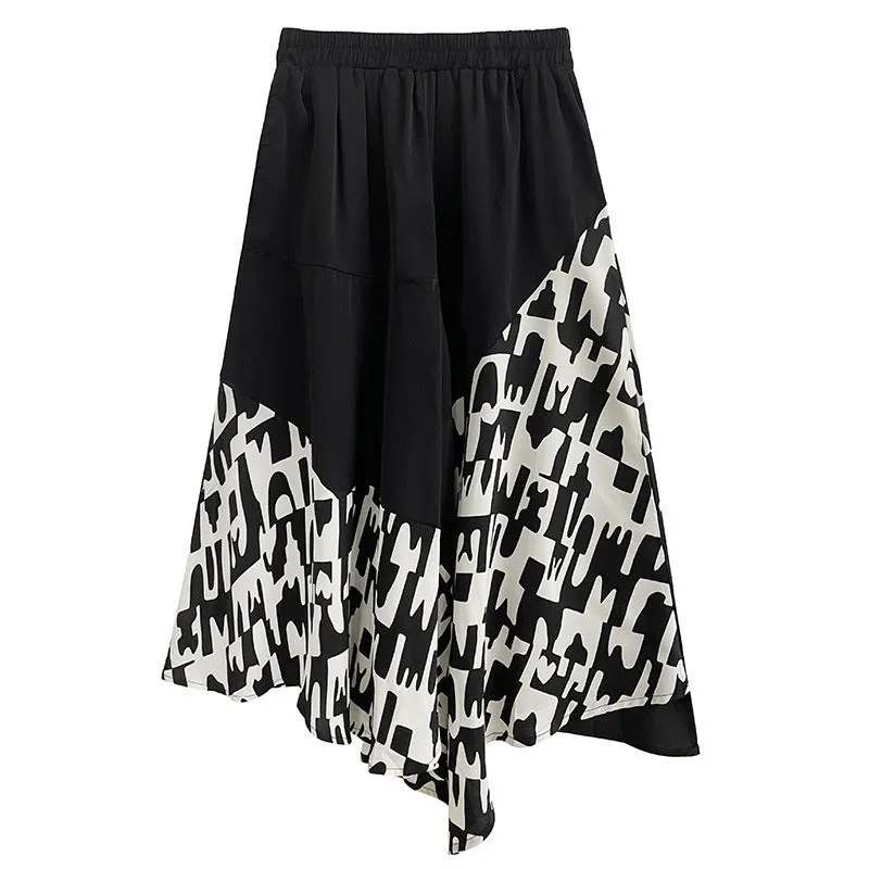 Pre Order: Color Block Splicing Wide Leg Skirt Pants