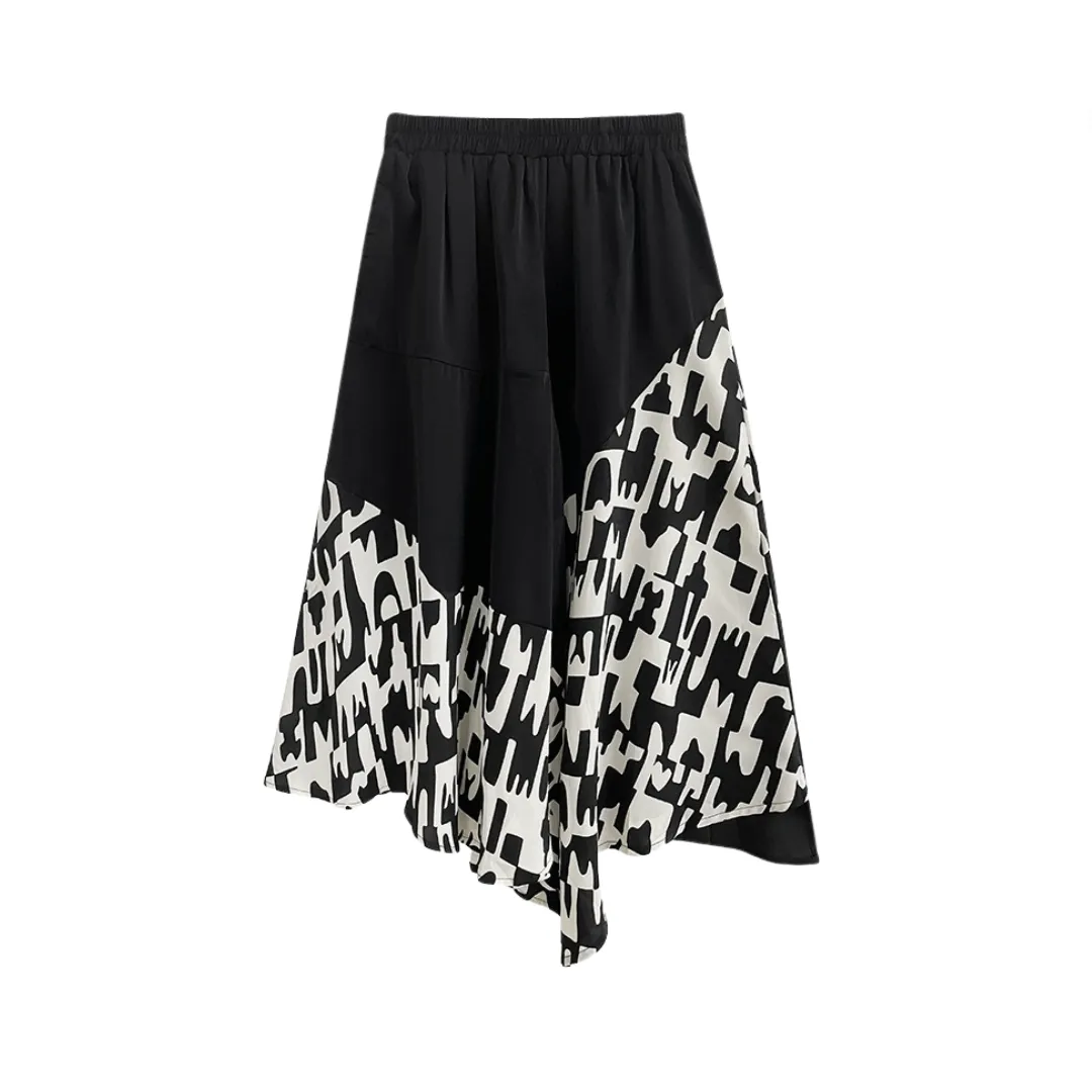 Pre Order: Color Block Splicing Wide Leg Skirt Pants