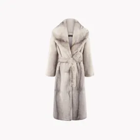 Pre Order:  Grey Gradient Faux Fur Coat