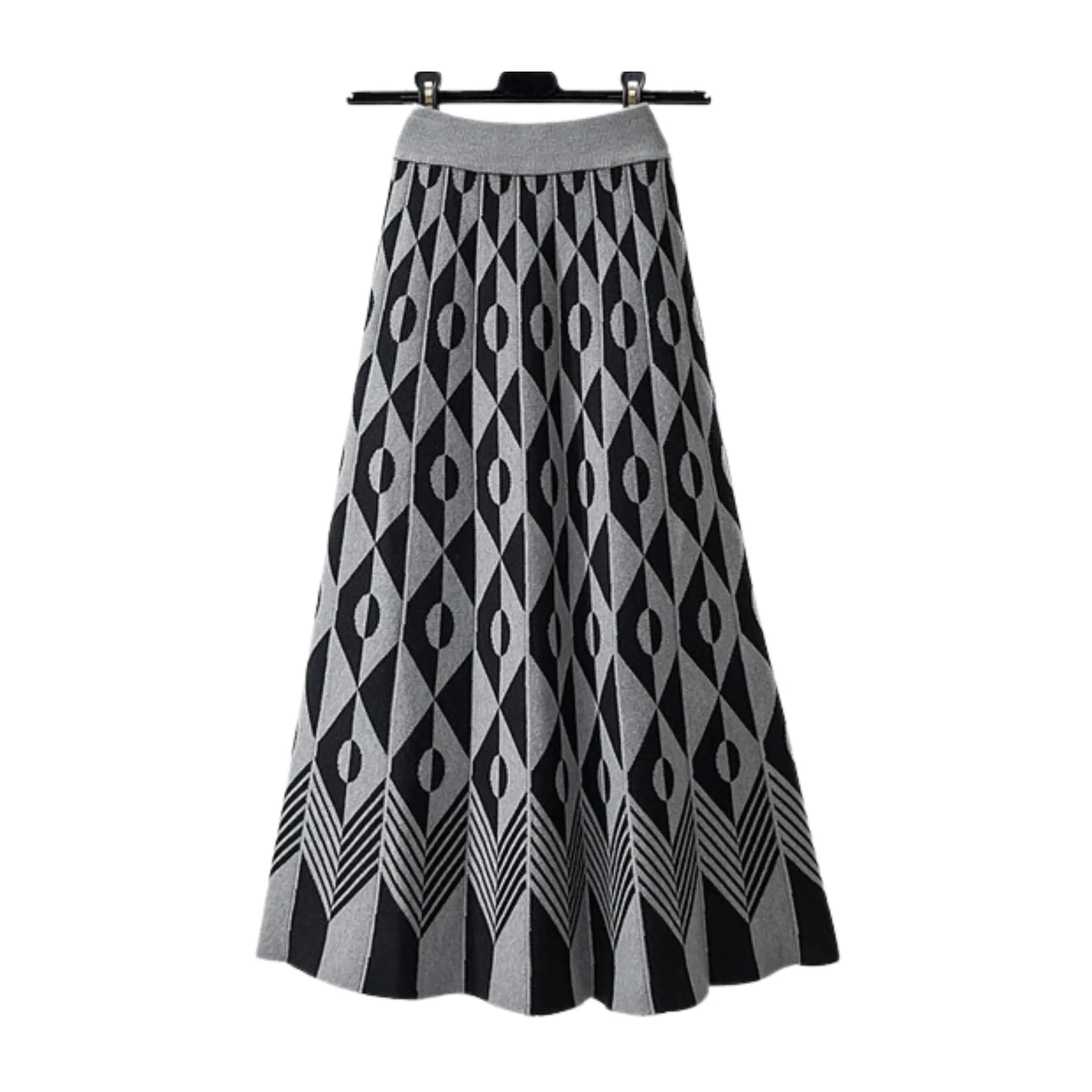 Pre Order:  Knitted Pleated A-Line Midi Skirt