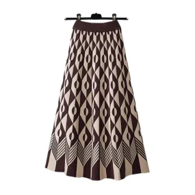 Pre Order:  Knitted Pleated A-Line Midi Skirt