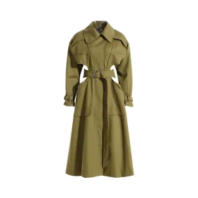 Pre Order:  Waist Cutout Belted Trench Coat