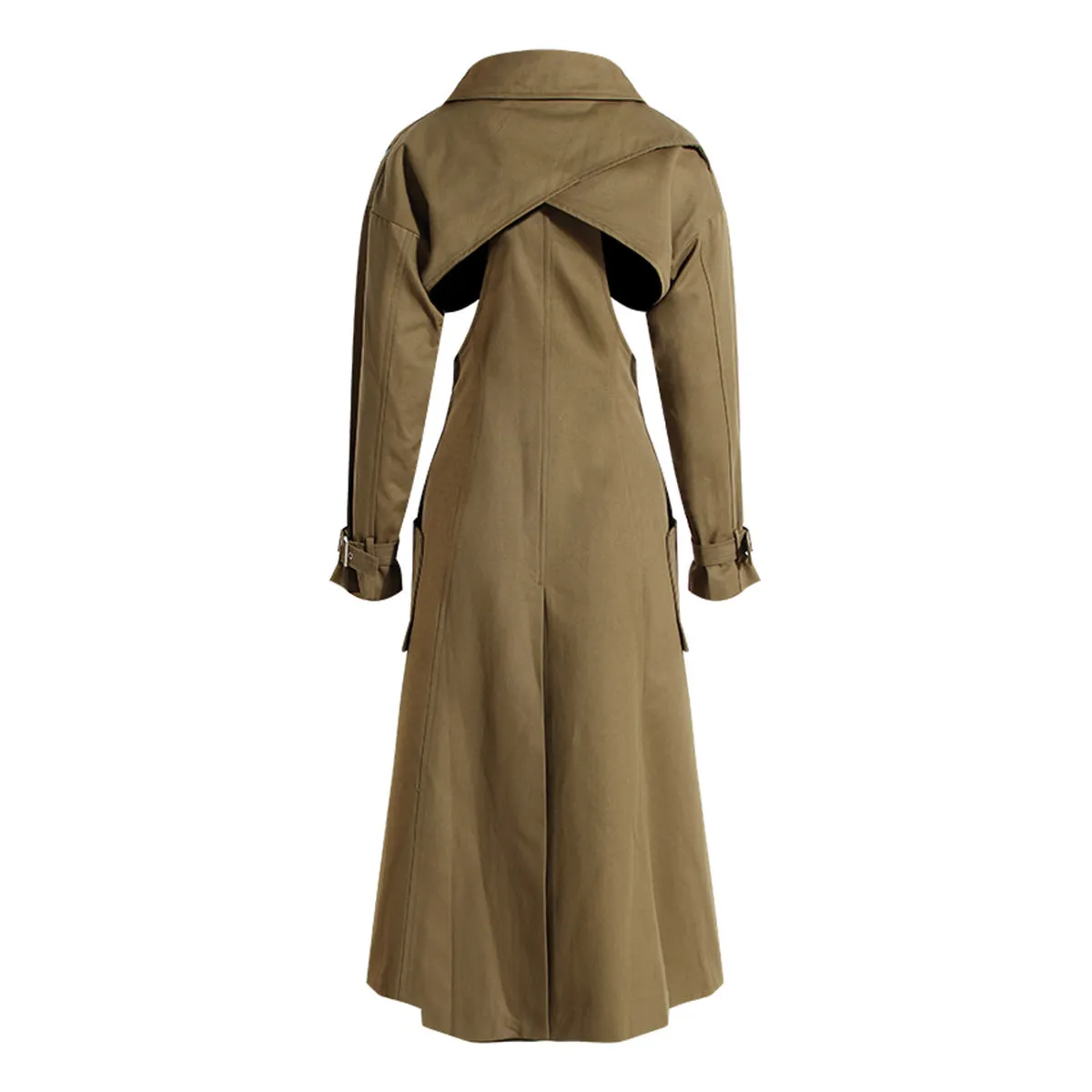 Pre Order:  Waist Cutout Belted Trench Coat