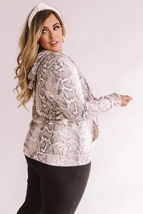 Pretty Pleased Snake Print Hoodie  Curves