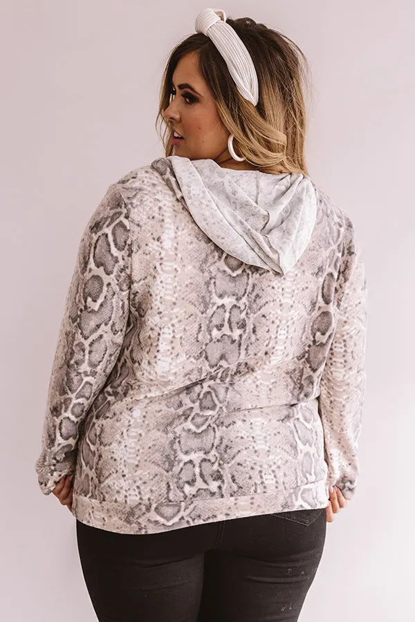 Pretty Pleased Snake Print Hoodie  Curves