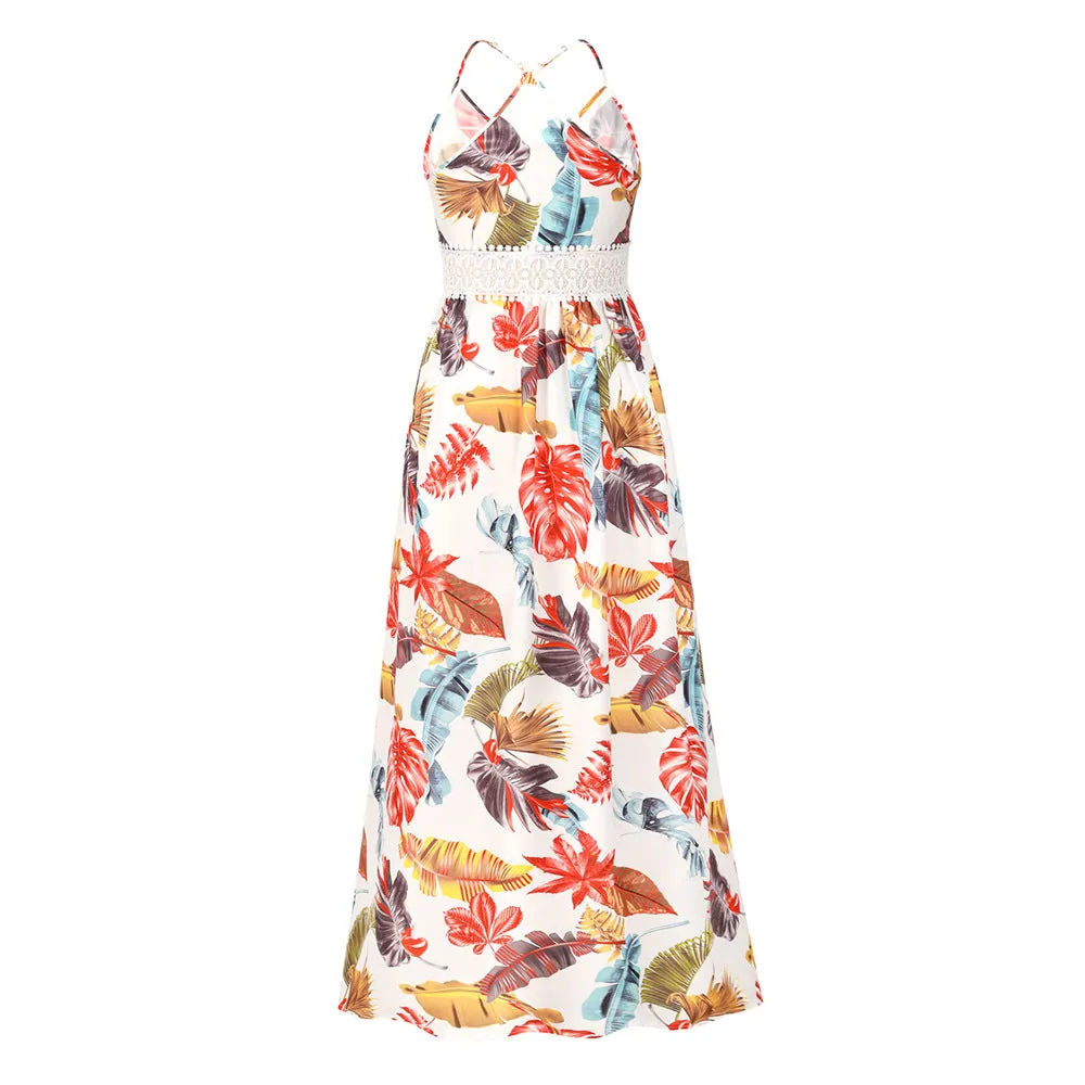 Printed High Waist Big Swing Summer Dress