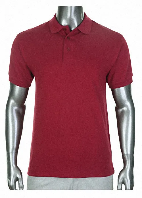 Pro Club Pique Polo Collar Burgundy Shirt