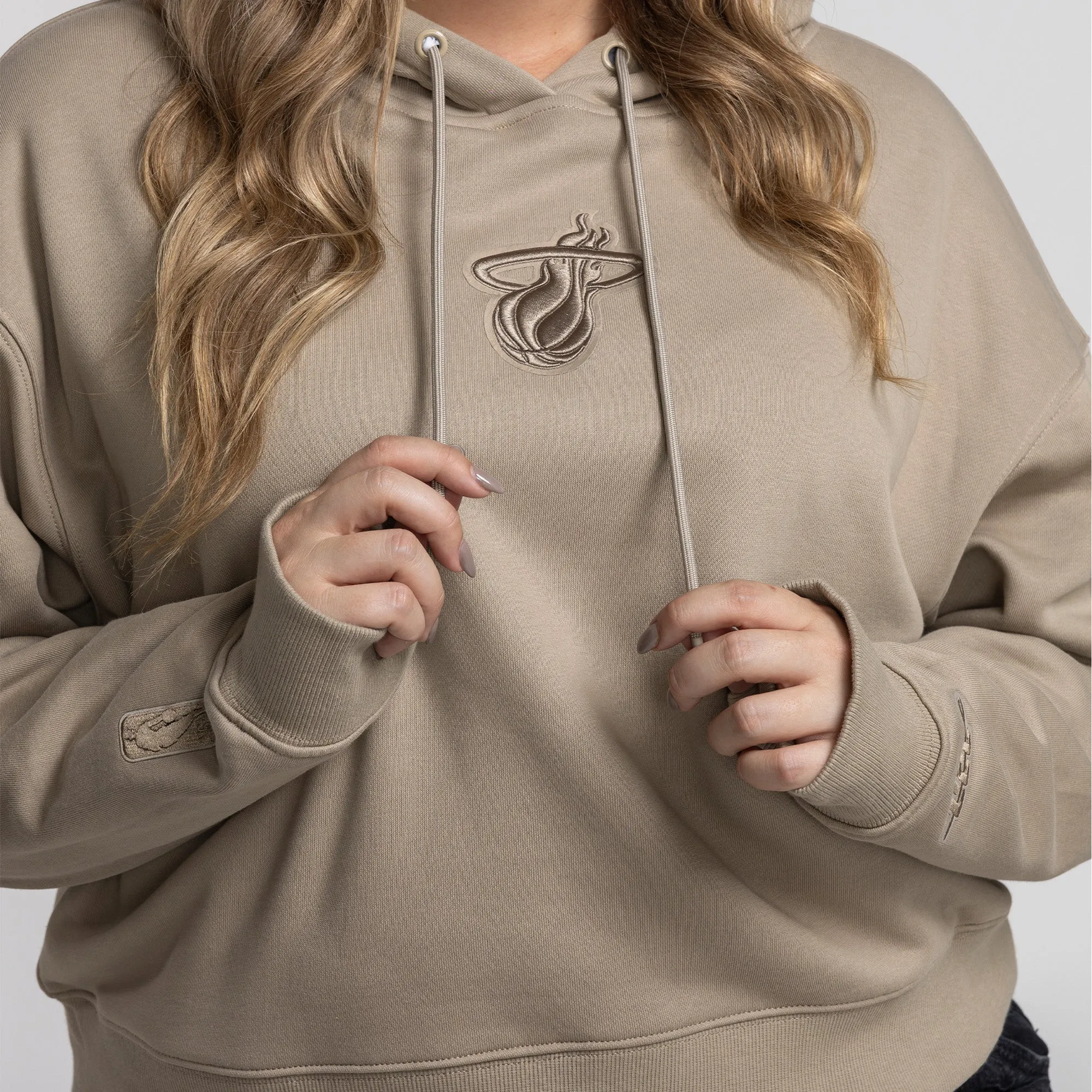 Pro Standard Miami HET Wingspan Crop Women's Taupe Hoodie