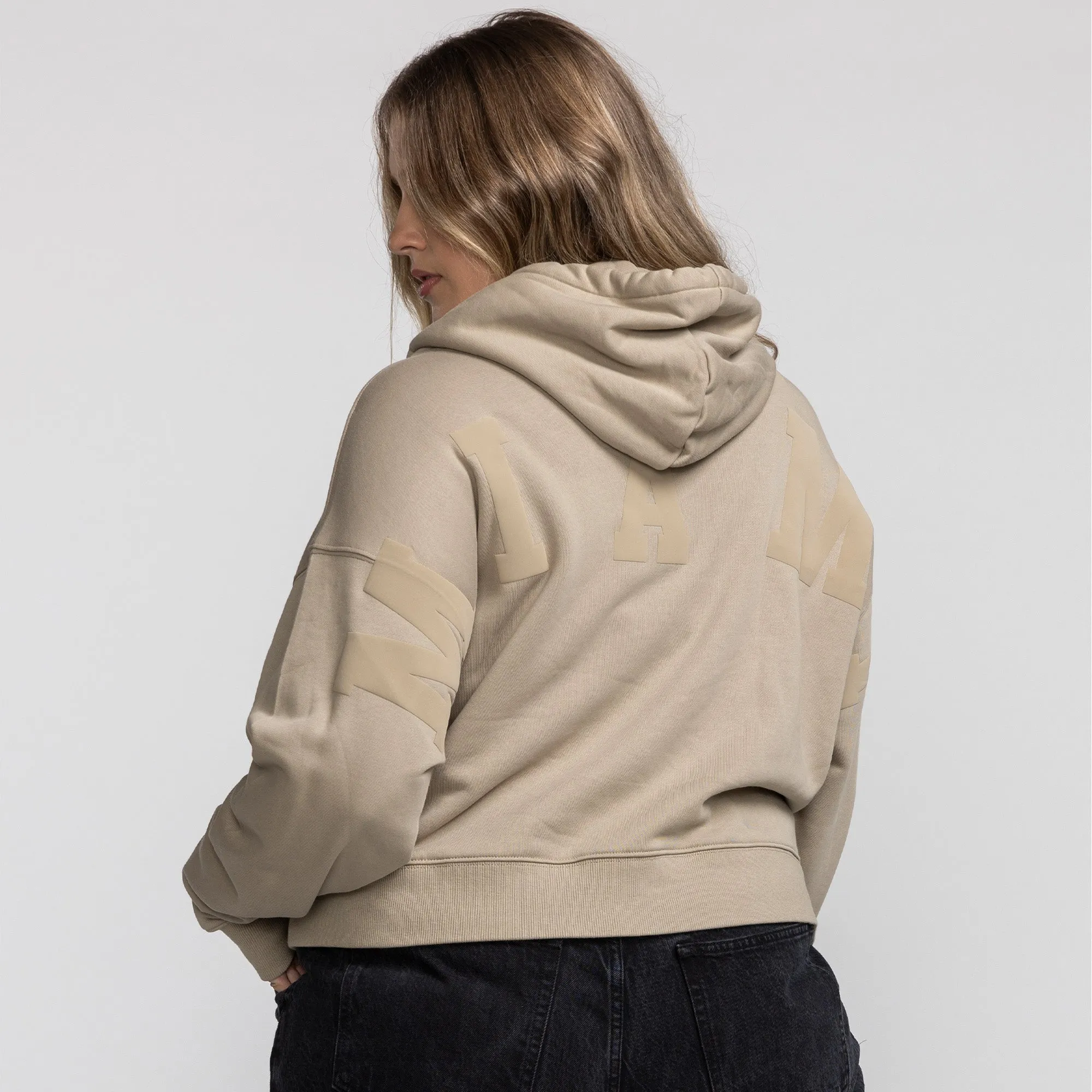 Pro Standard Miami HET Wingspan Crop Women's Taupe Hoodie