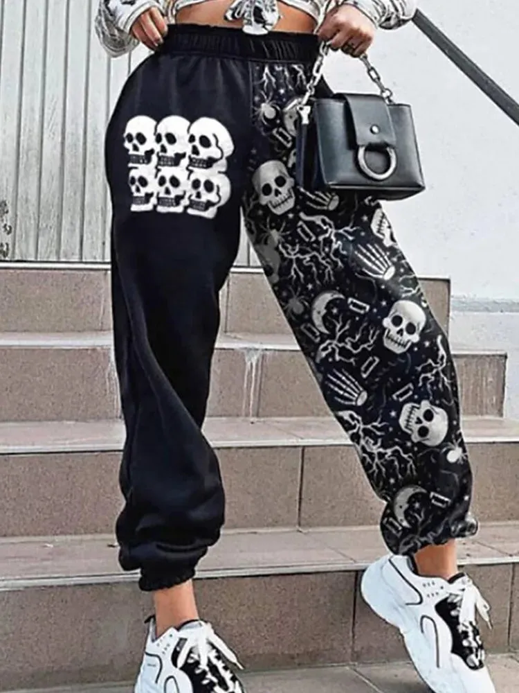 Punk Halloween Grunge Skull Pants