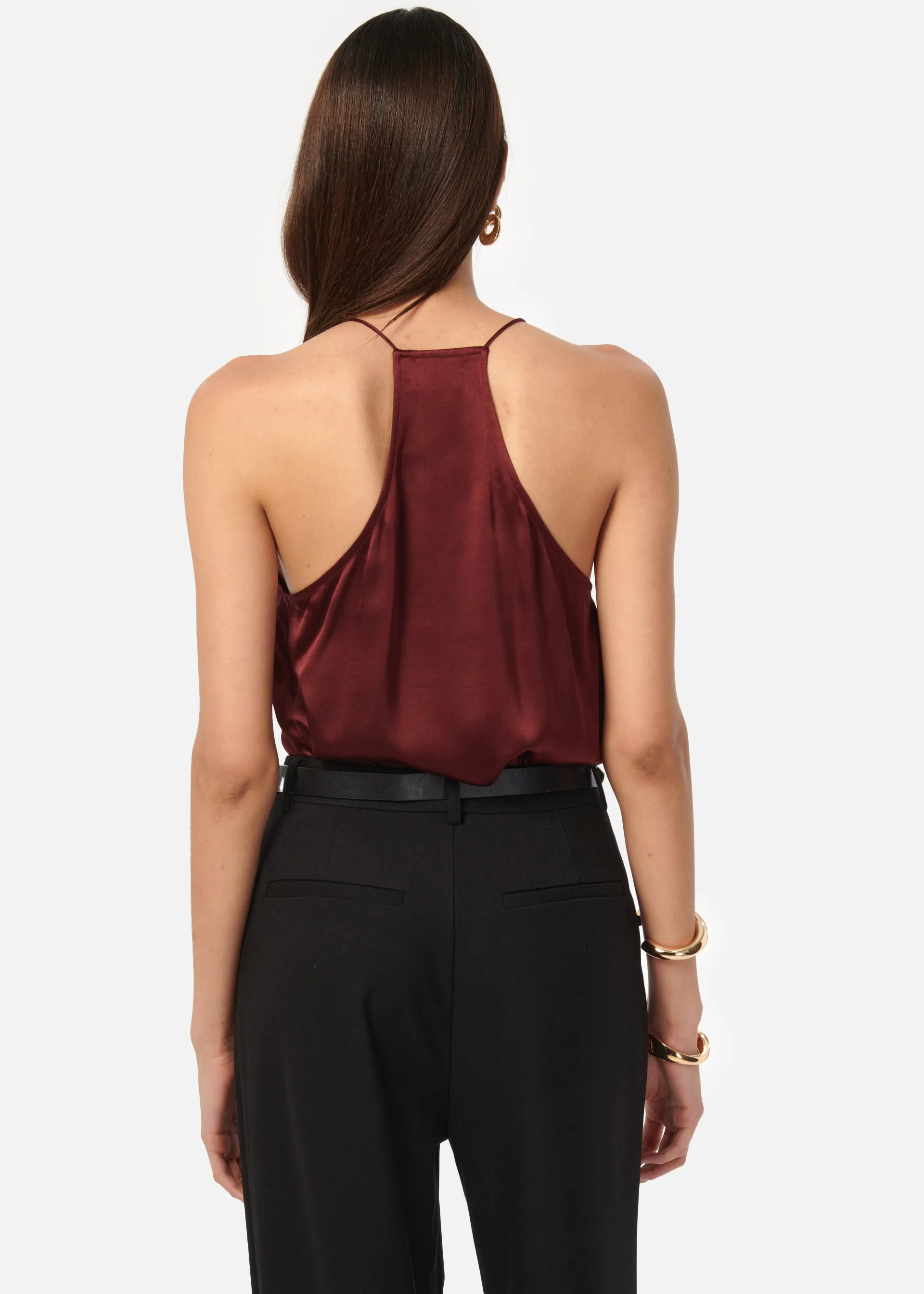 Racer Charmeuse Camisole Syrah