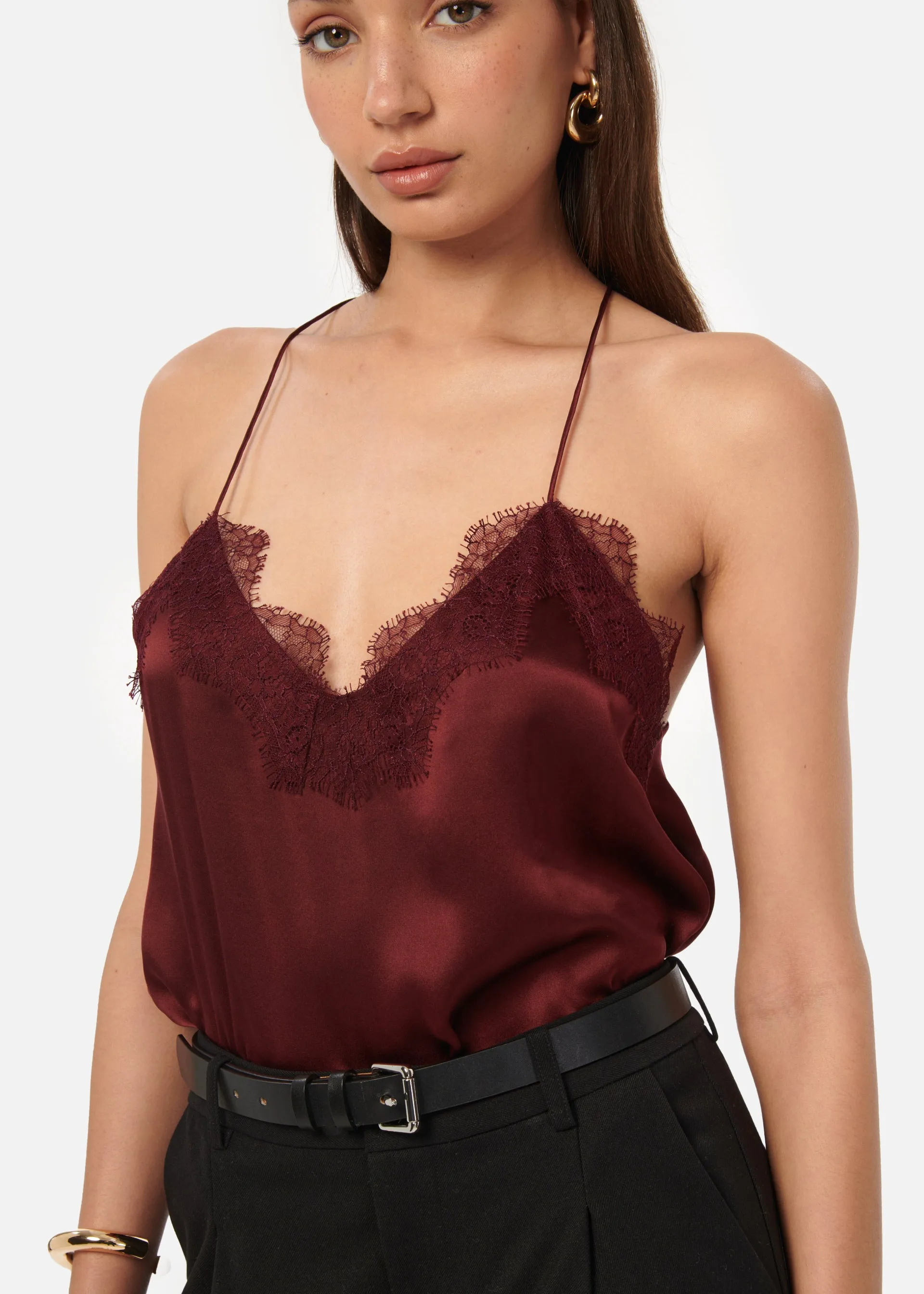 Racer Charmeuse Camisole Syrah