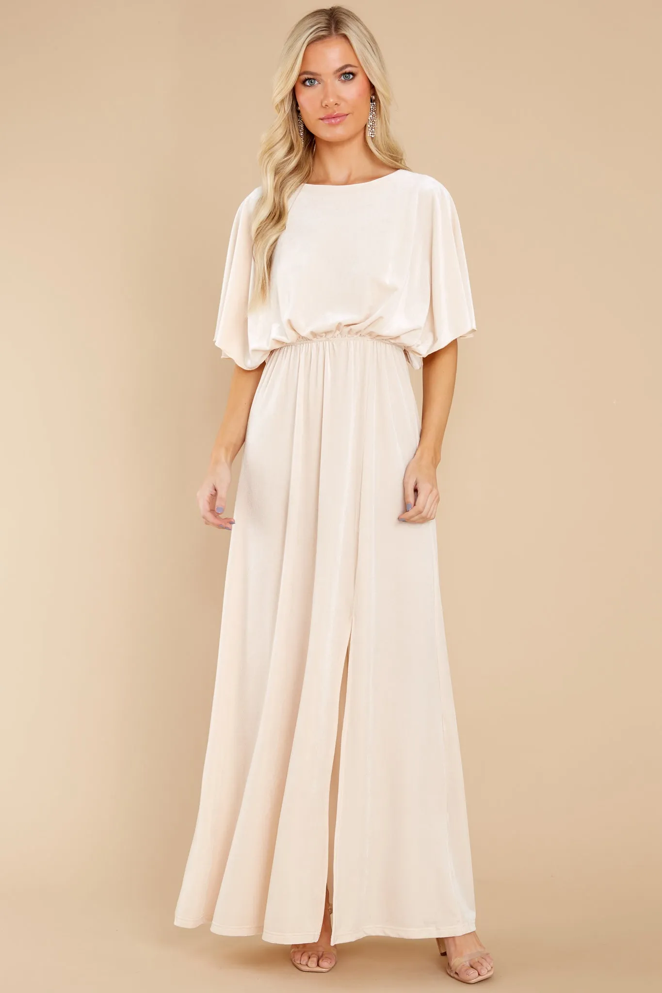 Ready For Tonight Champagne Maxi Dress