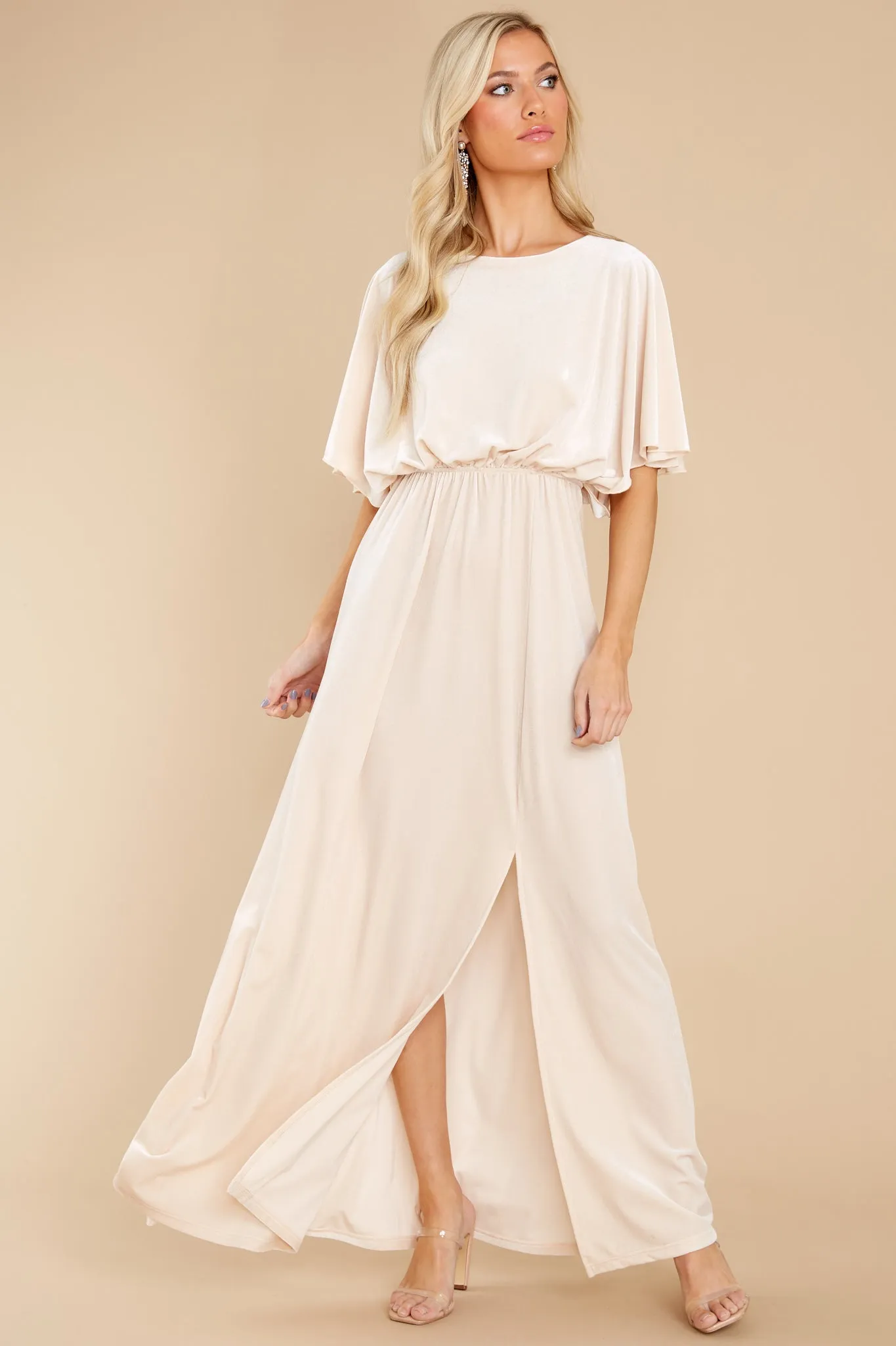 Ready For Tonight Champagne Maxi Dress