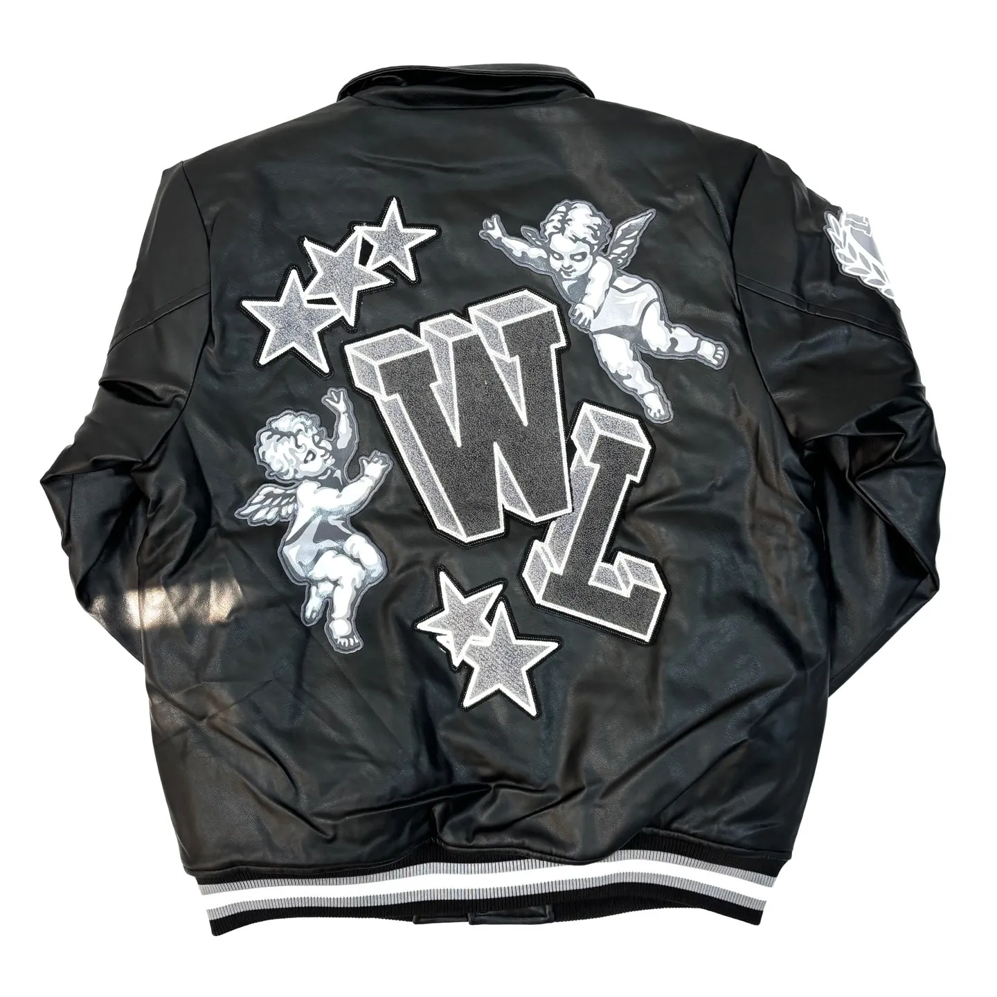 REBEL MINDS World Champs Leather Varsity Jacket