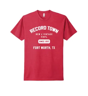 Record Town Athletic Style T-Shirt Red