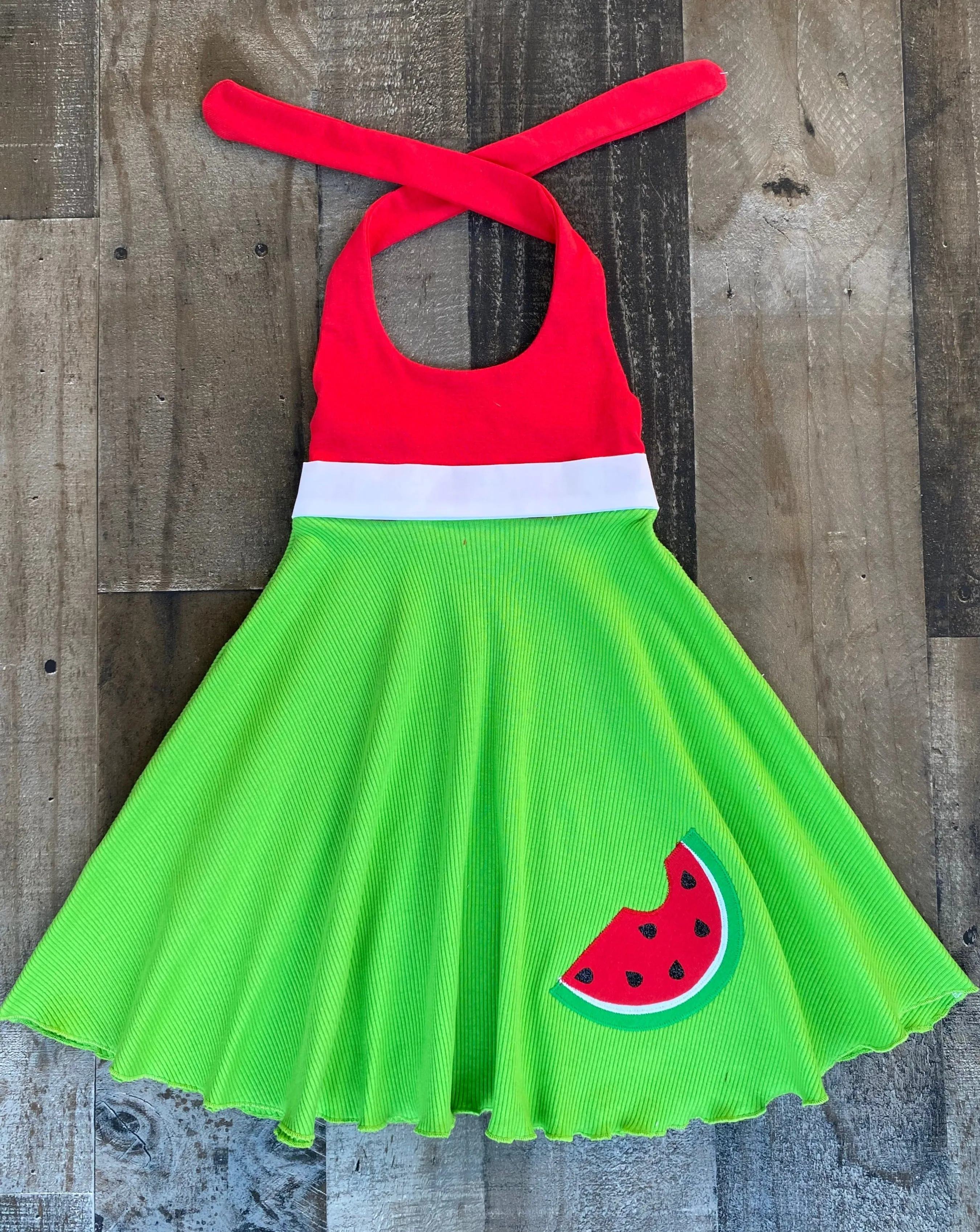 Red & Lime Watermelon Dress