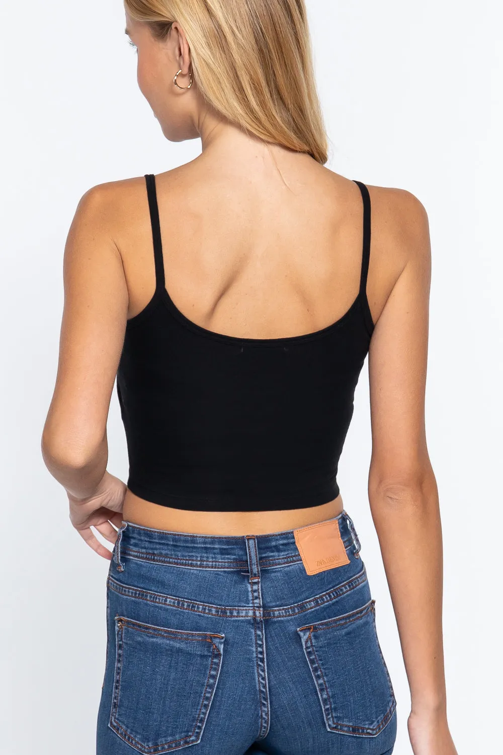 Removable Bra Cup Cotton Cami Crop Top