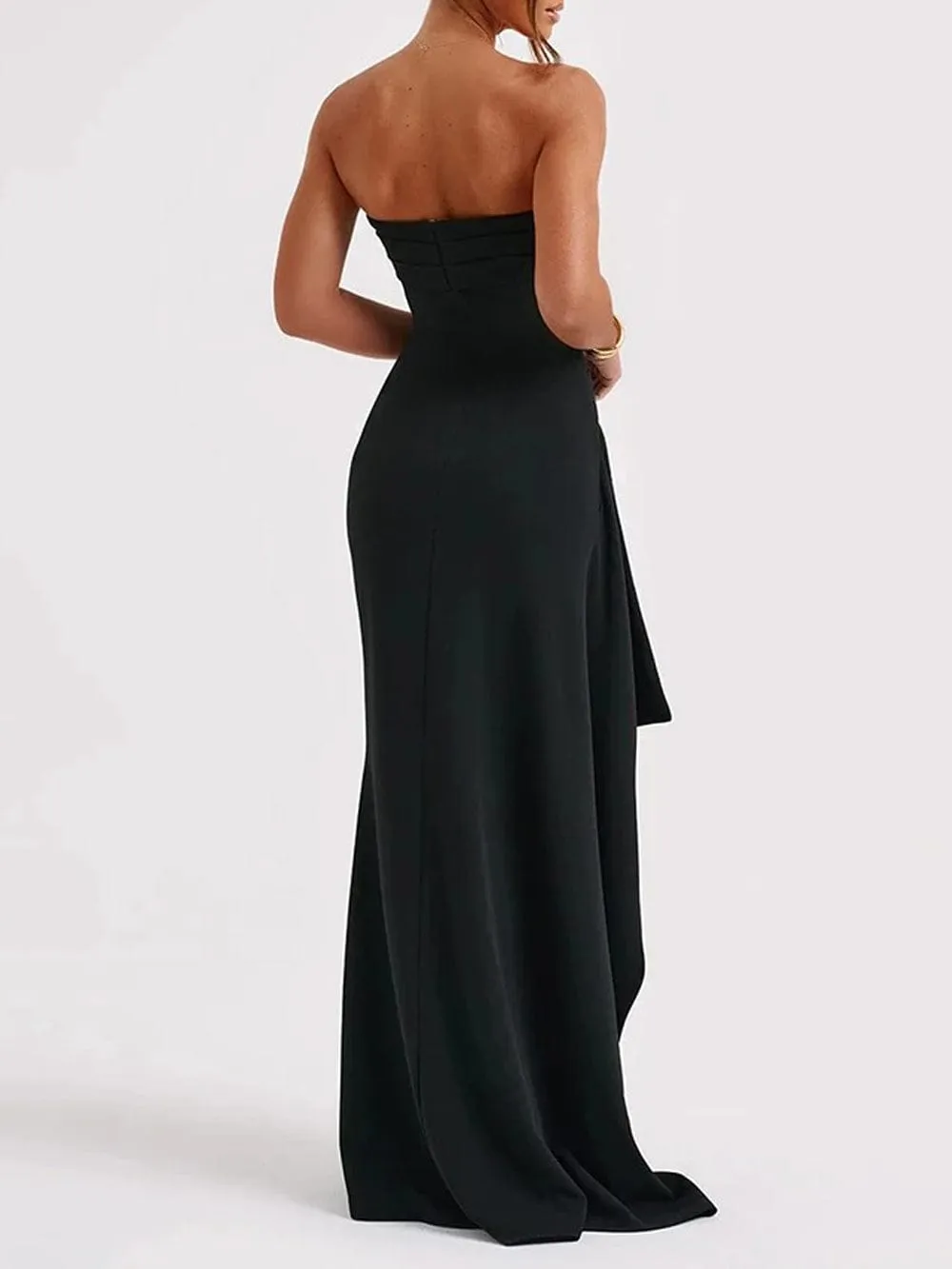 River Off Shoulder Strapless Backless Maxi Dress