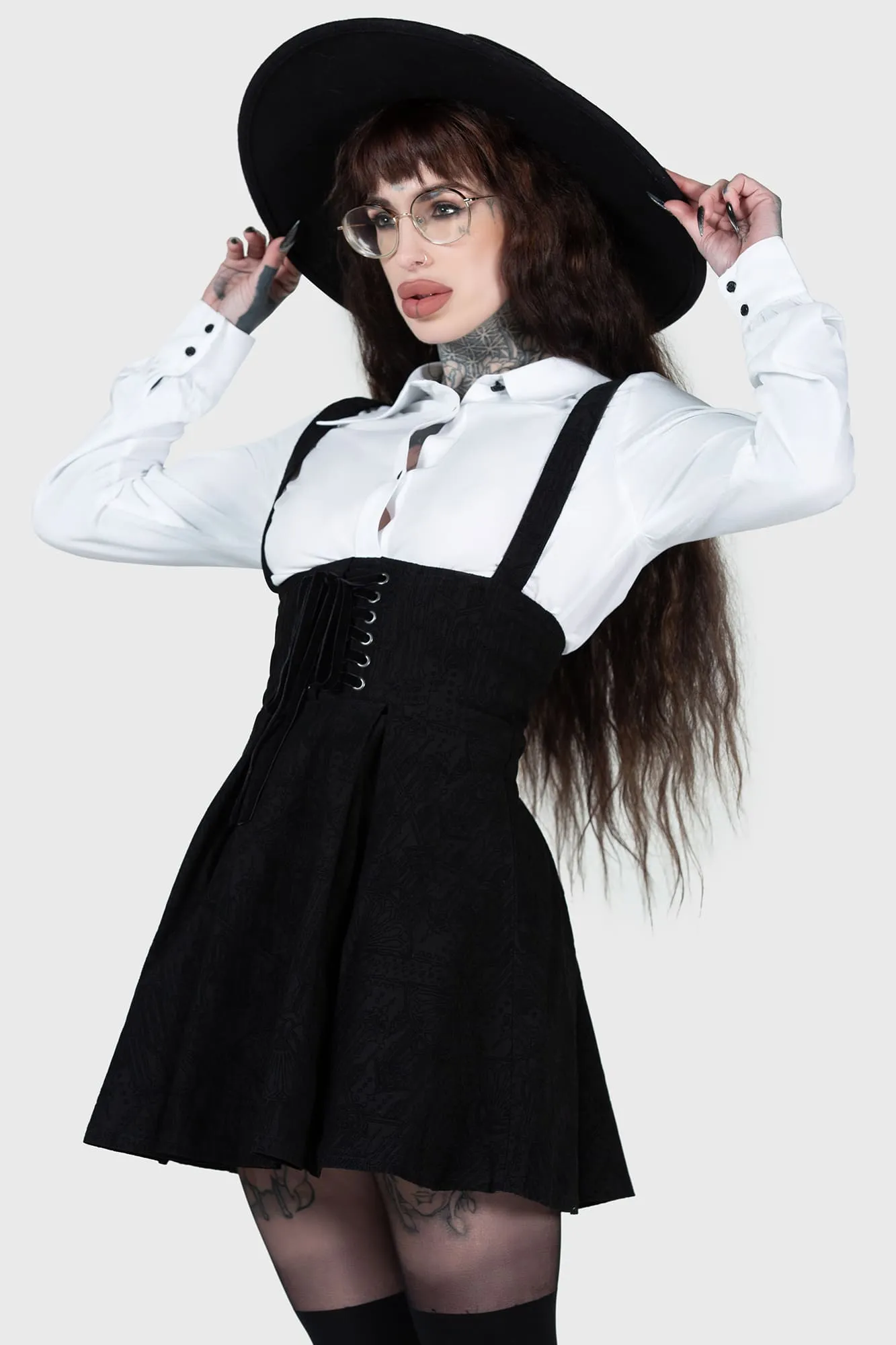 Rotten Relics Suspender Mini Skirt - Resurrect