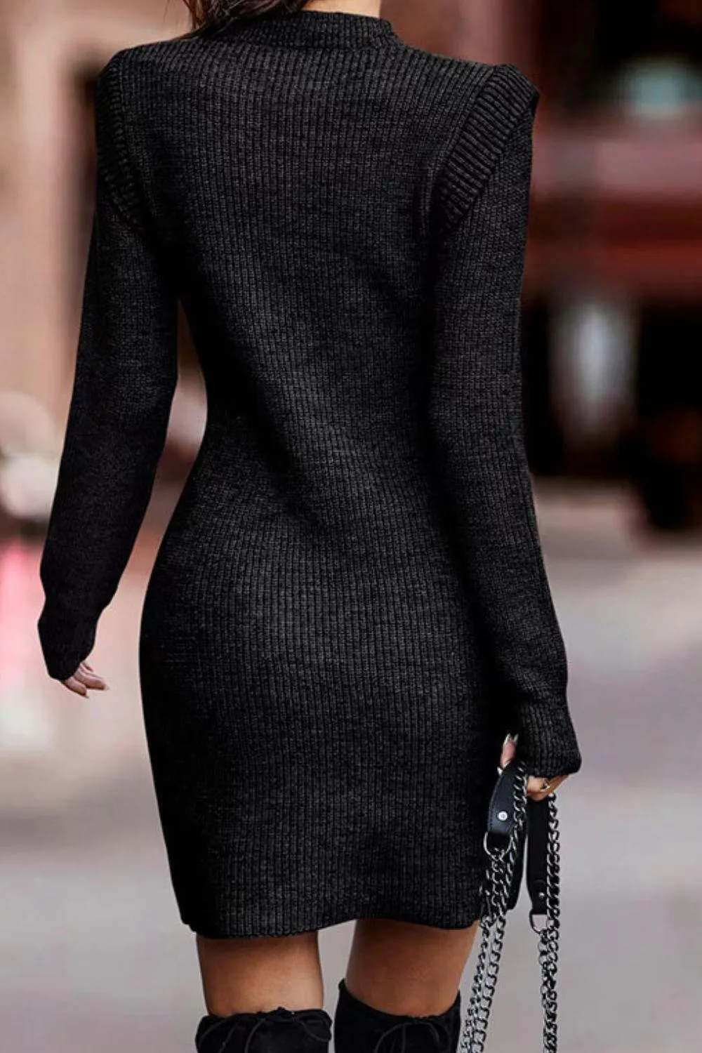 Round Neck Sweater Dress