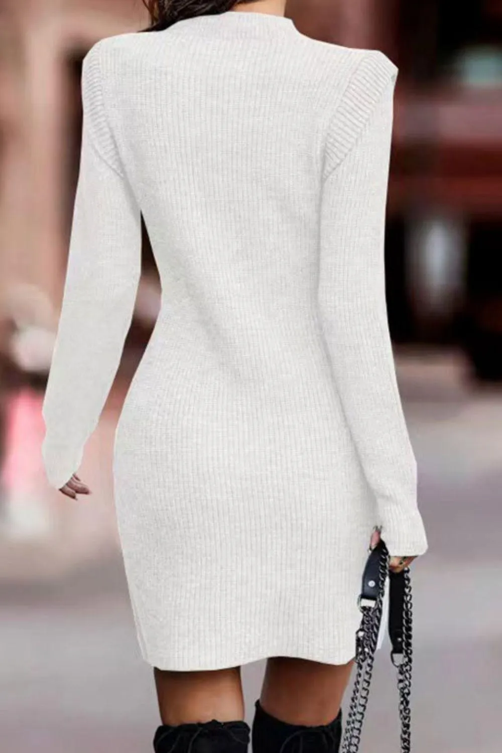 Round Neck Sweater Dress