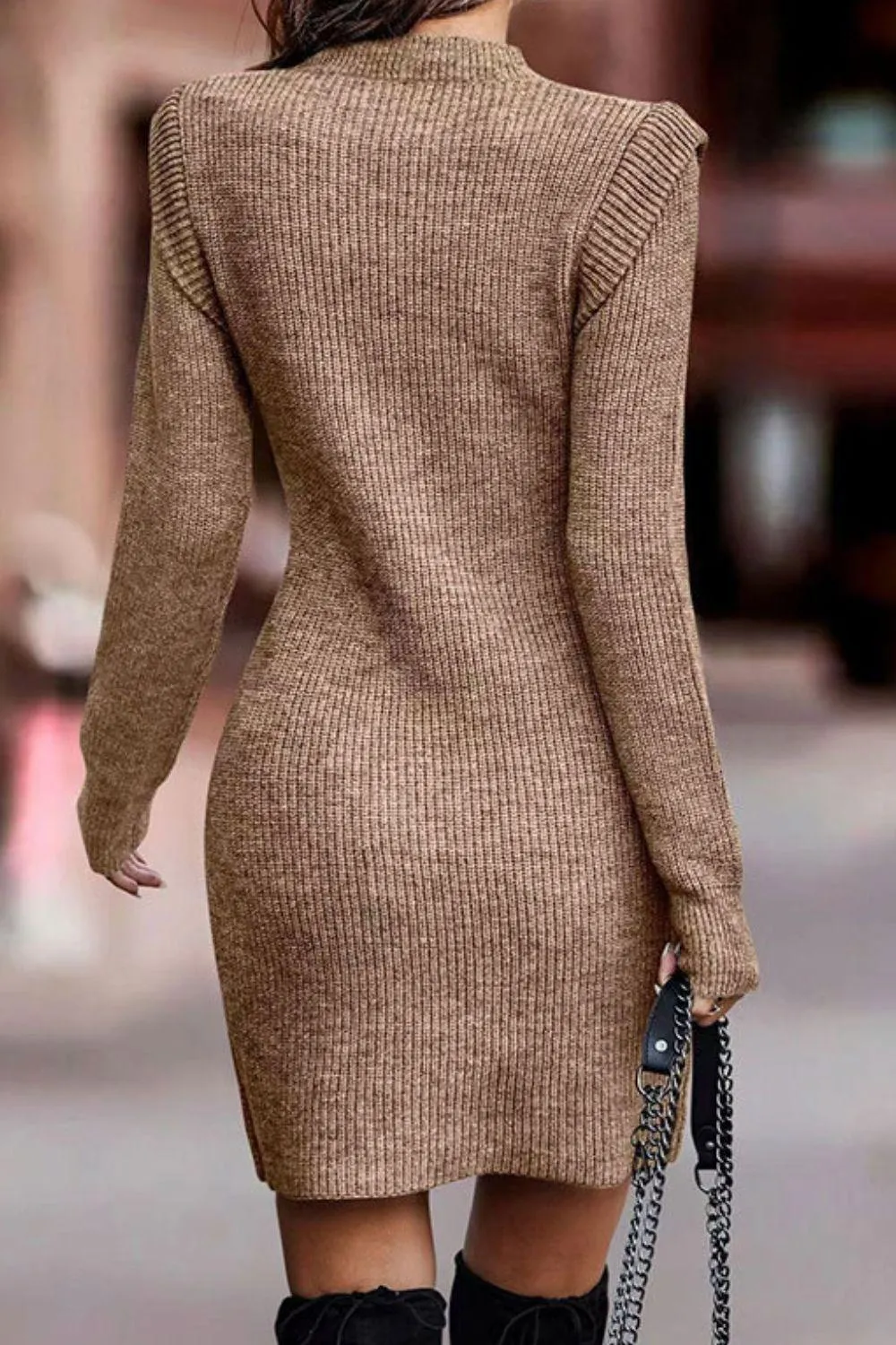 Round Neck Sweater Dress